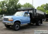 5977 1997 Ford F450 SD 12 Ft. Flatbed Dump Truck