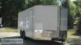 8.5  x 16  Wht Exterior Trike Trailer wV Front and D Rings - NEW