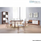 Contemporary WHITE on WALNUT Dining Room Furniture