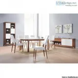 Contemporary WHITE on WALNUT Dining Room Furniture