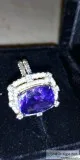 10.75 C AAAA Tanzanite w 1.5 Diamond Ring