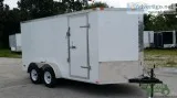 7x 14ft. Wht Ext Moving Trailer with Extra Height and Rear Ramp 