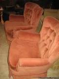 Very Clean Pair of 1972 Vintage Club chairs. swivels rocks 30 in