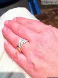 Ladies Gold Twisted Ring &quotWave&quot Diamonds