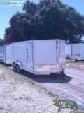 Brand NEW 7 ft by 16 ft White EXT Landscaping Trailer with V-Nos