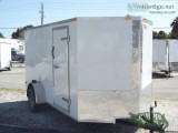 Brand NEW 6 x 12ft. White Motorcycle Hauler with Bar Lock Side D