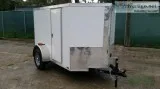 New 5x8  ENCLOSED Trailer Sharp looking Wht Ext. with RV Side Do