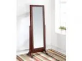 Remiro collection cherry finish wood free standing floor mirror 