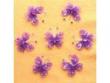Lavendar Handmade Stocking and Rhinestone Butterflies 7 pieces b