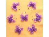 Lavendar Handmade Stocking and Rhinestone Butterflies 7 pieces b
