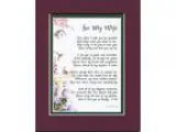 A Gift For A Wife 79 Touching 8x10 Poem Double-matted in Burgund