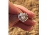 Heart Shape Diamond Halo Engagement Ring .87cttw.45ctr 14k wg (M