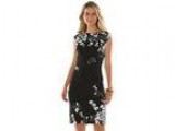 NWT Chaps Sheath Dress Sz L blkwhite floral  4 free NEW prs earr