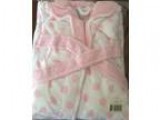 Ulta Womens Robe Bathrobe White Pink Polka Dots Bath Spa Clothin