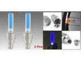 Car Auto Bike Tyre Tire Valve Blue LED Light Cap Cover