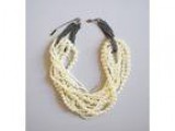 Chunky Layered Pearls and Rhinestones Necklace