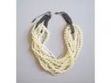 Chunky Layered Pearls and Rhinestones Necklace