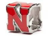 Nebraska Scarlet and Cream Three Bead Charm Set