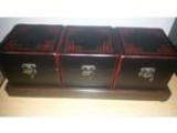Set of 3x Wooden Display Boxes with Tray NEW