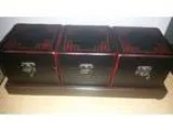 Set of 3x Wooden Display Boxes with Tray NEW