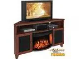 Shaker Style Corner 61&quot TV Stand with Curved Electric Firepl