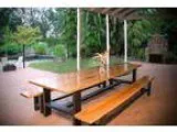 Outdoor table and bench seats