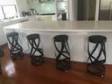 Nendo Ribbon - Reporduction Black Metal Stools x 4