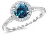 1.05 Ctw 14K White Gold Classic Round Diamond Engagement Ring w 