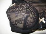 Bra  n  Knicker Set - Size 10B - Tan Base with Black Lace Cover