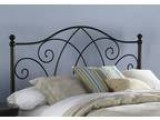 Deland Metal Headboard with Curved Grill Design and Finial Posts