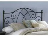 Deland Metal Headboard with Curved Grill Design and Finial Posts