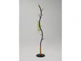 Black Metal Oak Wood Hooks Hall Tree Coat Hat Rack