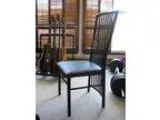 Four black lacquerleather chairs dining chairs