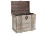 Household Essentials White Washed Rustic Decorative Wooden Trunk