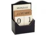 Vintage Wooden Block Perpetual Calendar Shabby Rustic Tile Desig