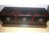 Set of x Wooden Display Boxes with Tray NEW