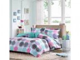 1 X Fullqueen Reversible Comforter Set Pink Teal Purple Bedding 