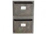 Rustic Grey Metal Industrial Wall-Mounted Mail Organizers Two Sl