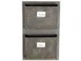 Rustic Grey Metal Industrial Wall-Mounted Mail Organizers Two Sl