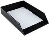 PU Leather Stackable Office File Document Tray Case Rack Desk Fi