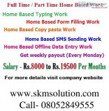 Part time home based data entry work 