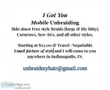 Mobile unbraiding / extension take down