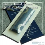 Royal velvet scroll wedding invitations