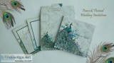 Designer peacock theme wedding cards