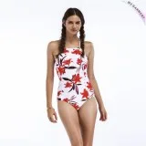 Solid one piece swimsuit, thin strap, cr