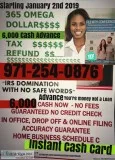 365 Omega Dollars Tax Refunds Starting January 2nd 2019