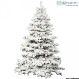 36&quot Flocked Alaskan Tree with 100 Multi-Colored LED Lights