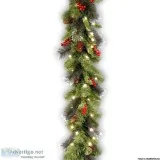 Pre-Lit Crestwood 9-Foot Spruce Garland with LED Lights