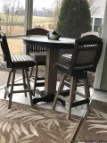 PATIO TABLE AND STOOLS