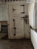 Antique wooden walk-In Meat cooler front